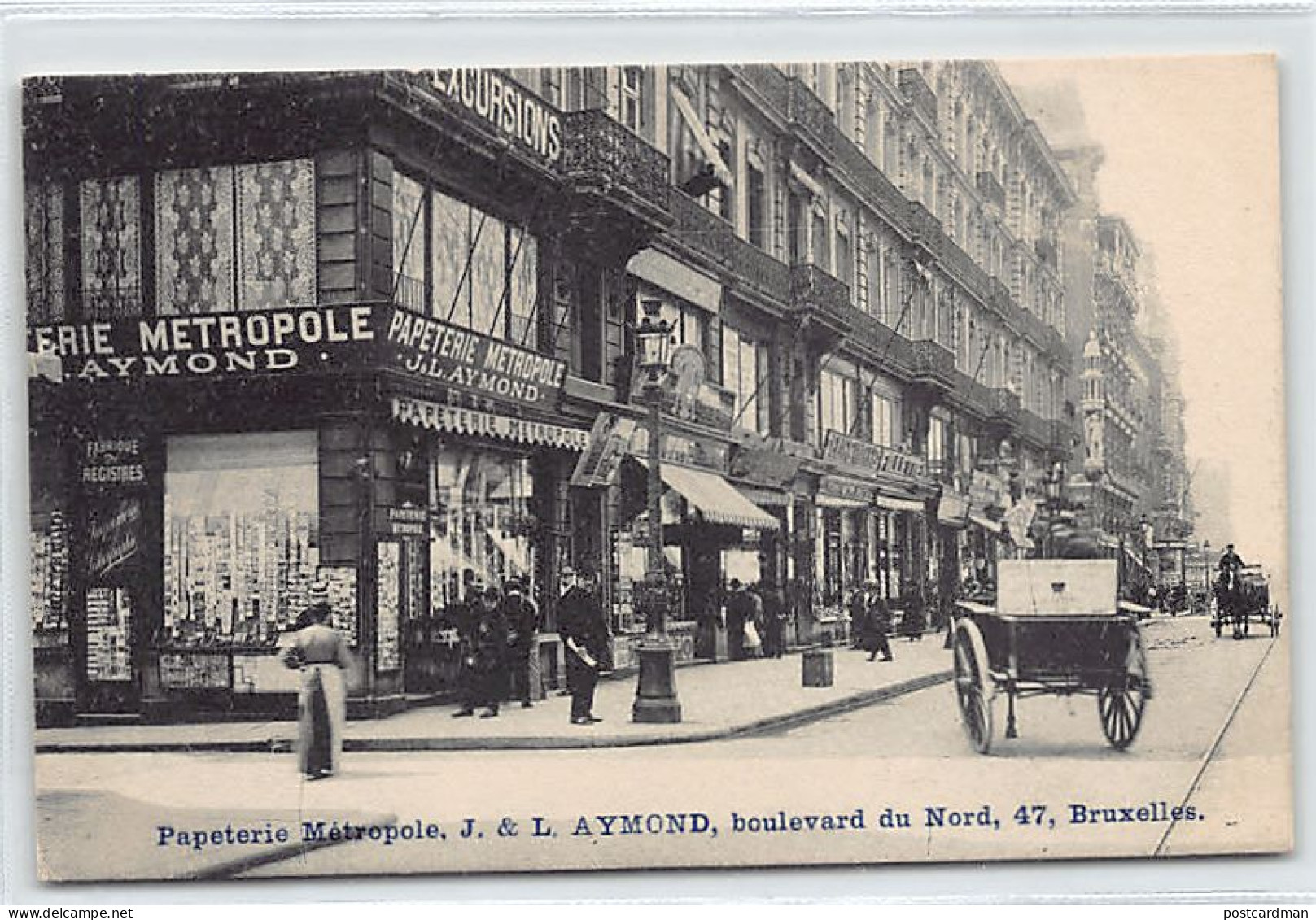 BRUXELLES - Papeterie Métropole, J. & L. Aymond, Boulevard Du Nord 47 - Editeur De Cartes Postales - Lanen, Boulevards