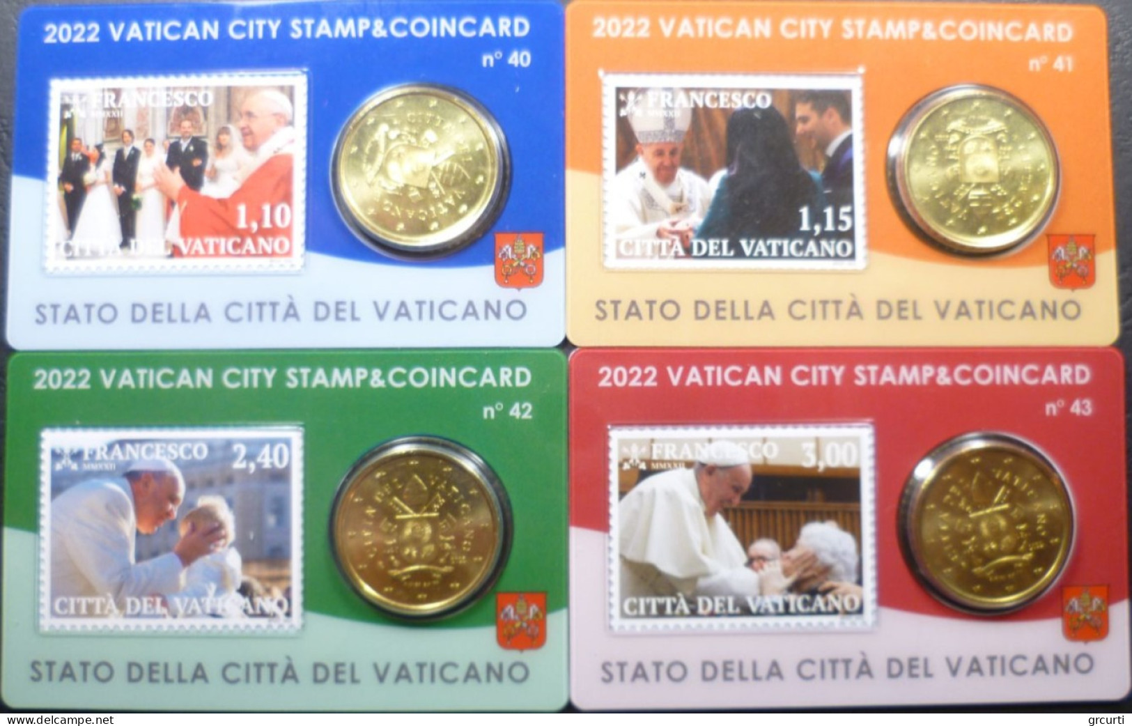 Vaticano - 50 Centesimi 2022 - Stamp & Coincard N. 40÷43 - UC# 6 - Vatican