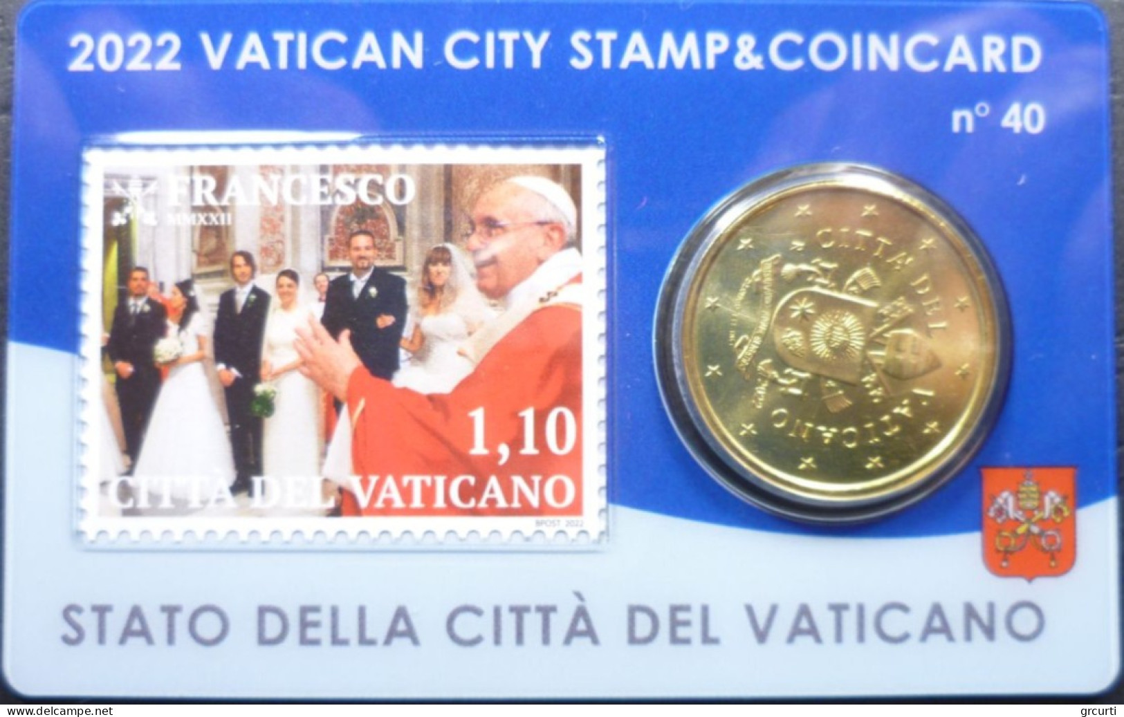 Vaticano - 50 Centesimi 2022 - Stamp & Coincard N. 40÷43 - UC# 6 - Vaticano