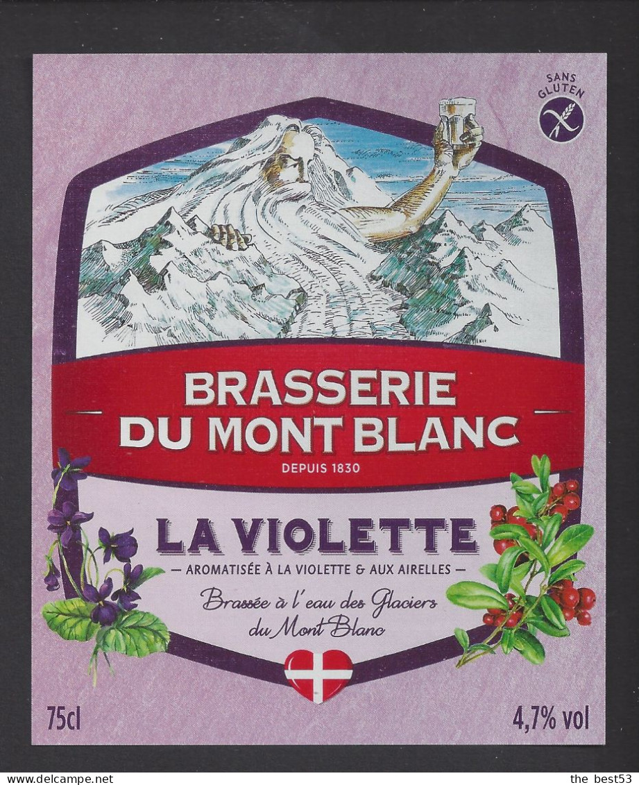 Etiquette De Bière à La Violette  -  Brasserie Du Mont Blanc à La Motte Servolex   (73) - Bière