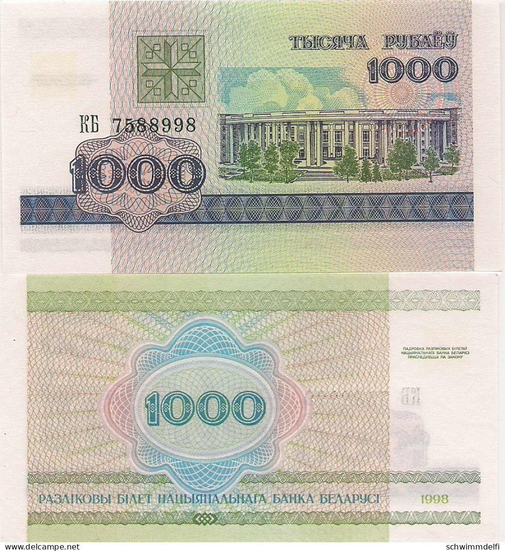 WEISSRUSSLAND - BIELORRUSIA - BELARUS -  1000 RUBLO 1998 - P-16 - SIN CIRCULAR - UNZIRKULIERT - UNCIRCULATED - Bielorussia