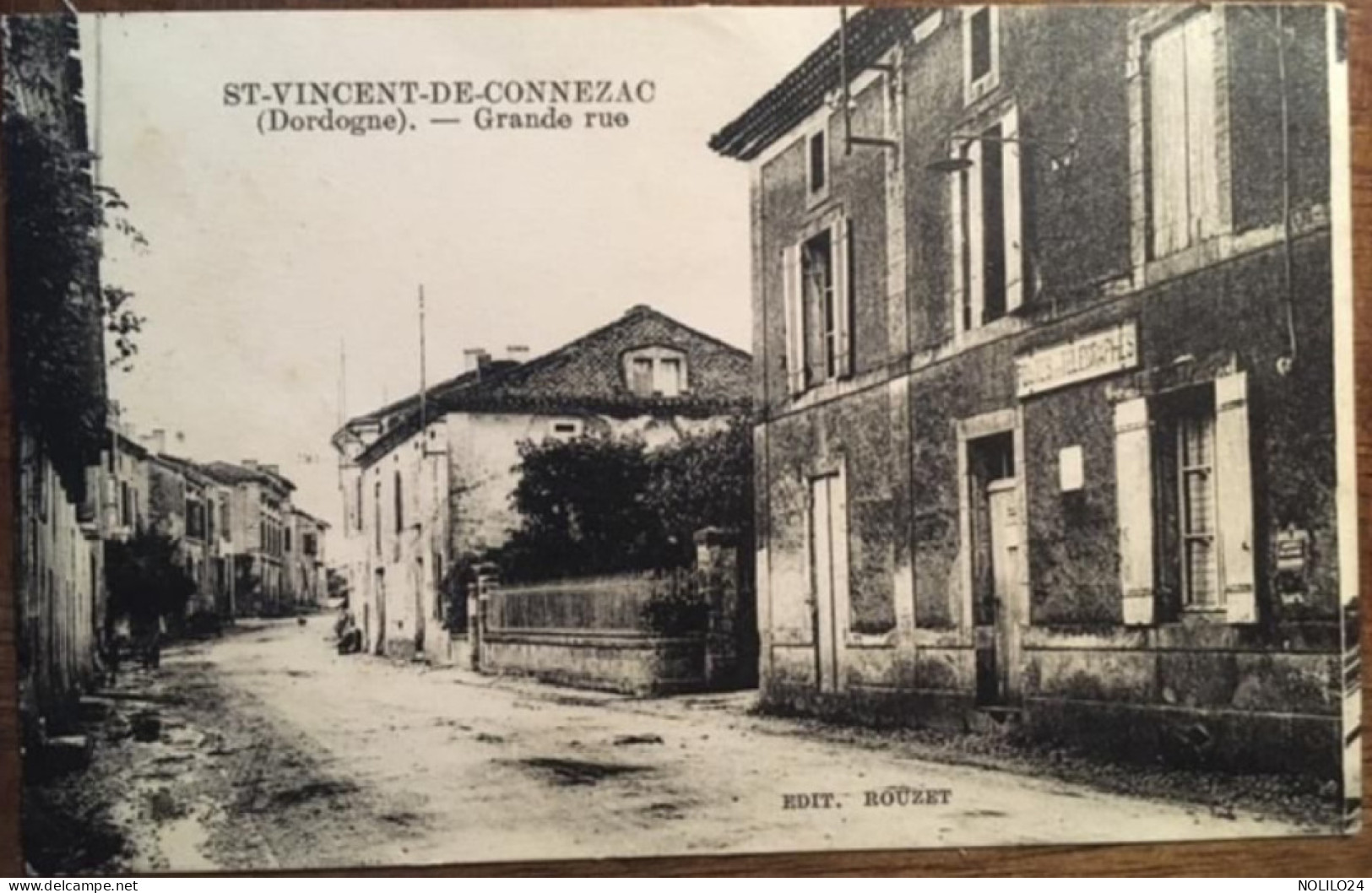 Cpa 24 Dordogne, St Vincent De Connezac, Grande Rue, Enseigne Postes Et Télégraphes, éd Rouzet, écrite En 1929 - Sonstige & Ohne Zuordnung