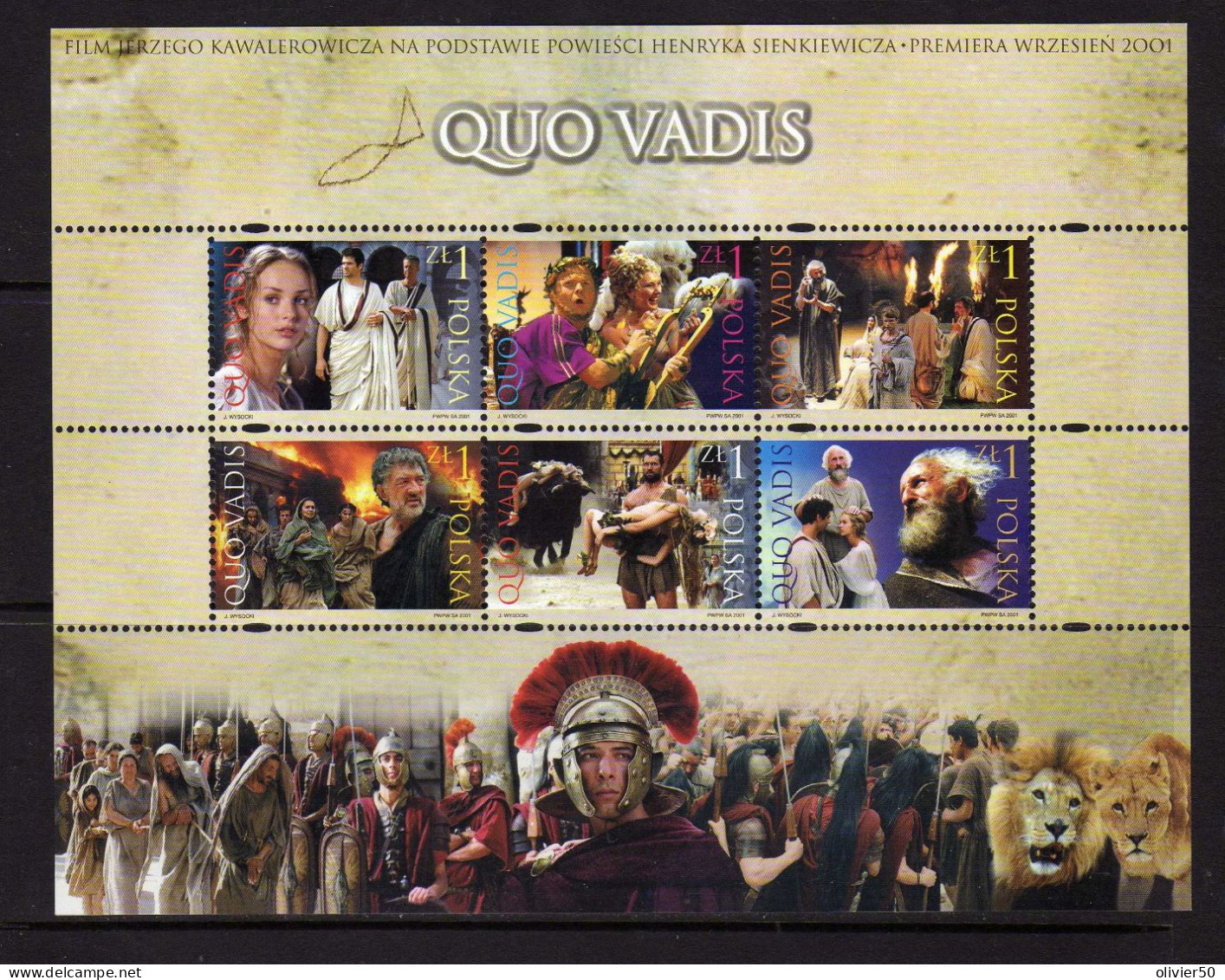 Pologne - 2001 - BF Quo Vadis - Film - Cinema - Neufs** - MNH - Unused Stamps