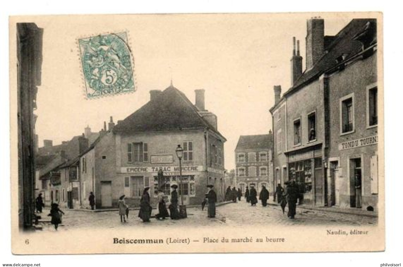 BOISCOMMUN PLACE DU MARCHE AU BEURRE TABAC EPICERIE MERCERIE TRES  ANIMEE - Autres & Non Classés