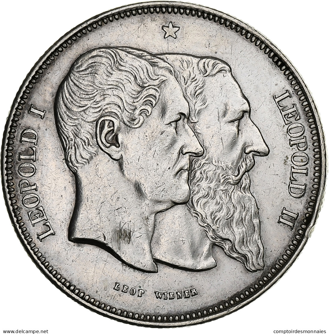 Belgique, 5 Francs, 1880, Bruxelles, Argent, TTB+, KM:8 - 5 Frank