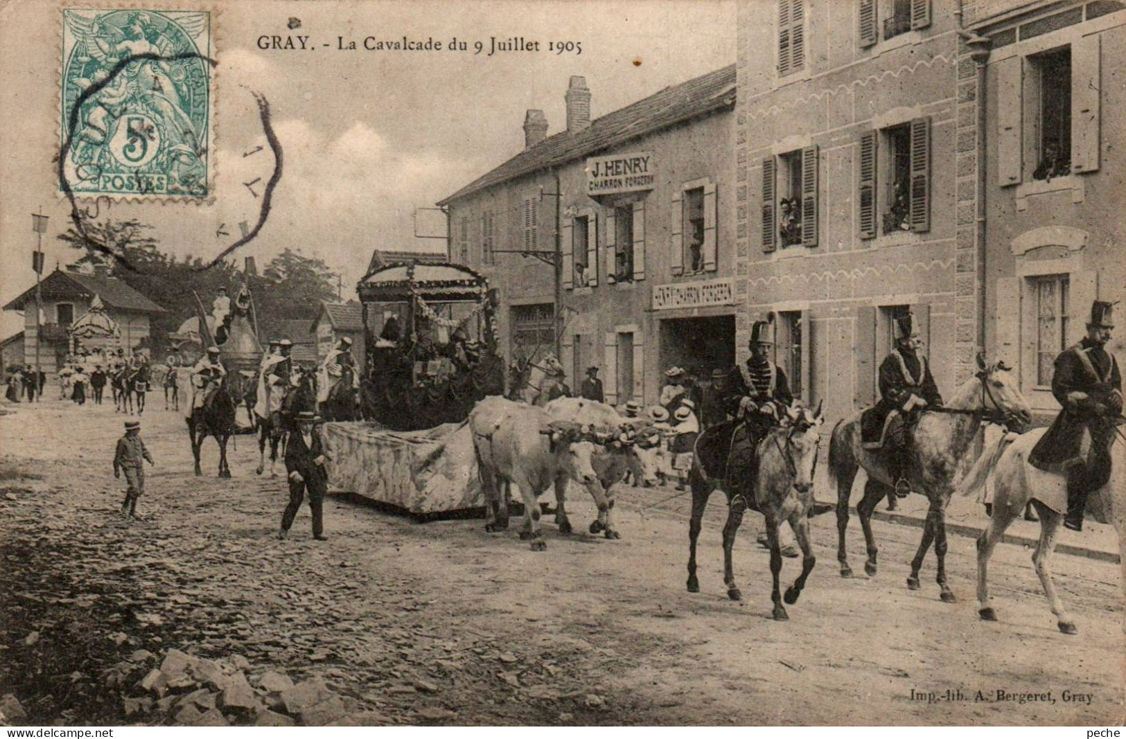 N°2594 W -cpa Gray -la Cavalcade Du 9 Juillet 1905- - Gray