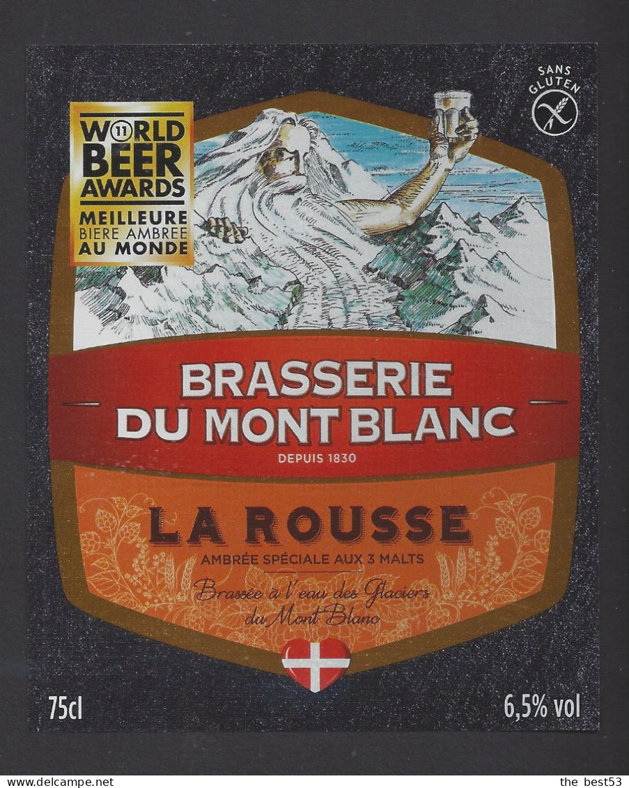 Etiquette De Bière Rousse Aux 3 Malts  -  Brasserie Du Mont Blanc à La Motte Servolex   (73) - Bière