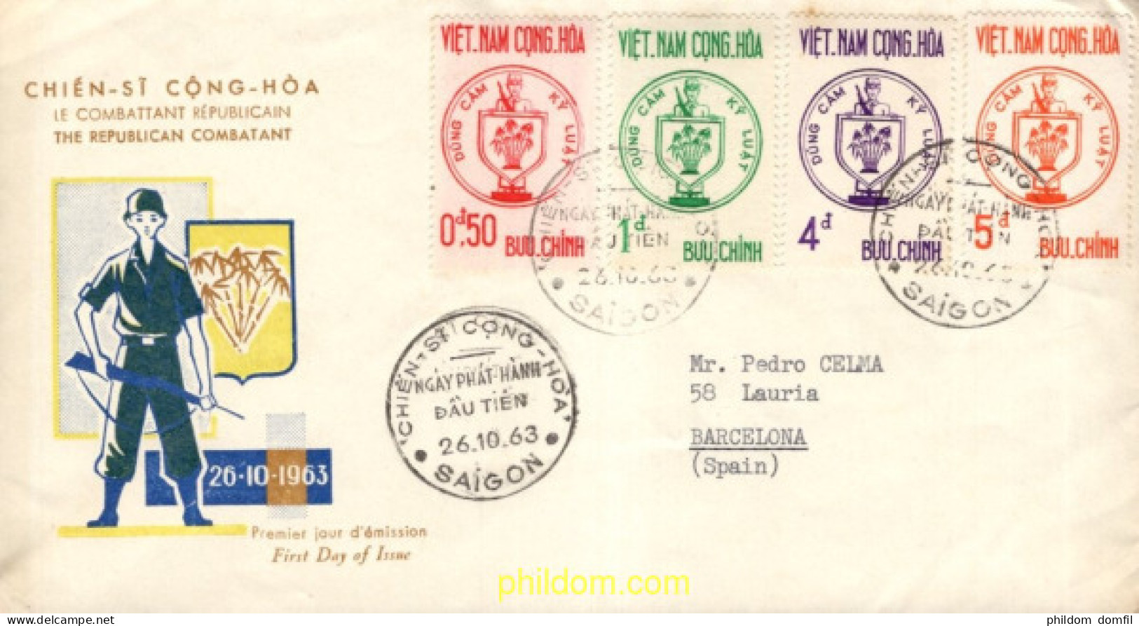 730891 MNH VIETNAM DEL SUR 1963 PATRIOTAS - Viêt-Nam