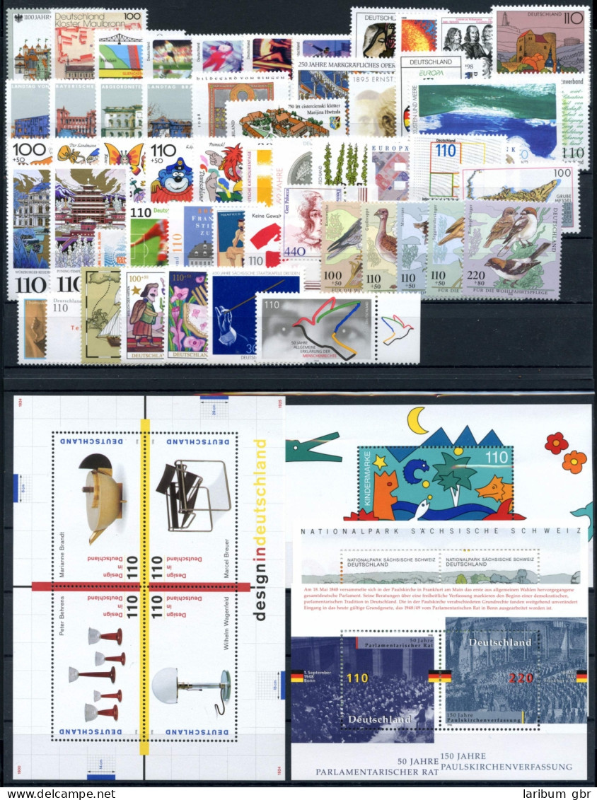 BRD Bund Jahrgang 1998 Jede MiNr 1x Mit Block Postfrisch #BRD-XX-1998 - Andere & Zonder Classificatie