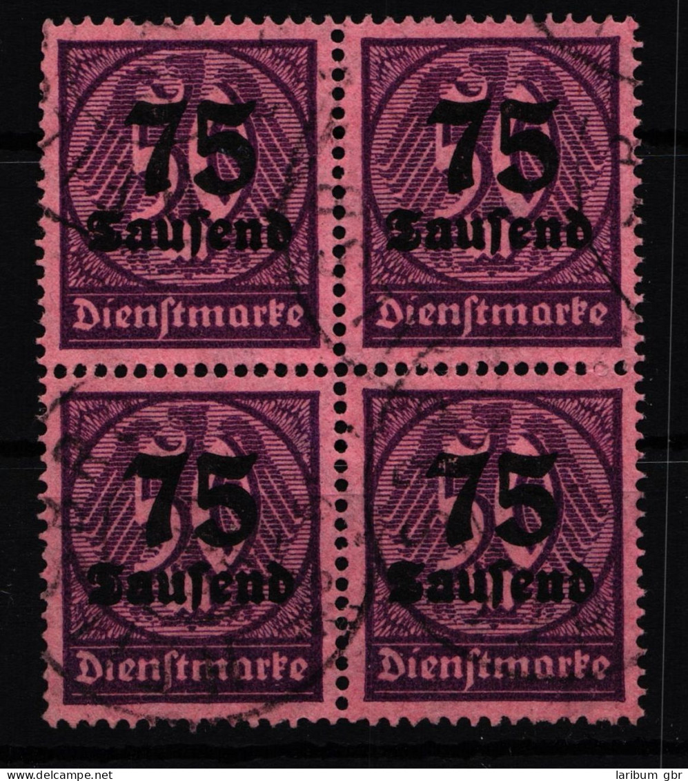 Deutsches Reich Dienstmarken 91 Gestempelt 4er Block, Geprüft Infla BPP #HJ775 - Dienstmarken