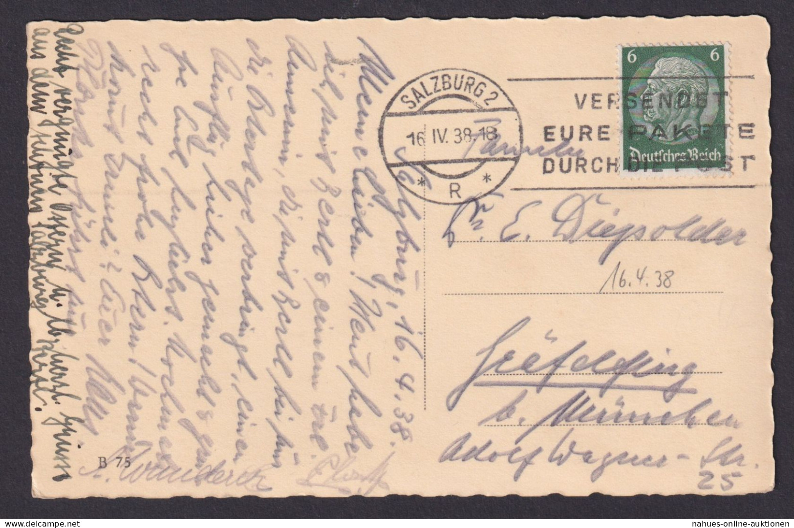 Ostmark Österreich Salzburg München Deutsches Reich Ansichtskarte Hofbrunnen - Storia Postale