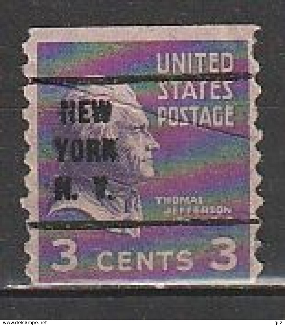 Etats Unis -  USA Préoblitéré 1938 Y&T N°PREO372 - Michel N°V414 (o) - 3c T Jefferson. New York - Préoblitérés