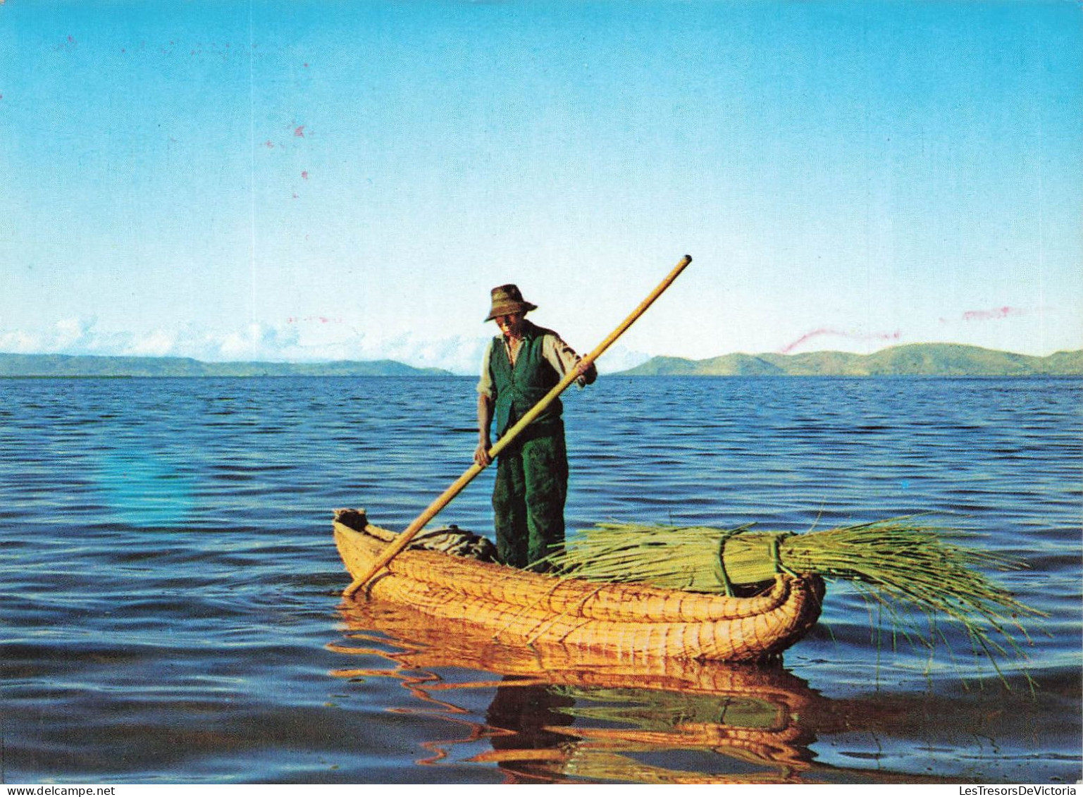 PEROU - Puno - Totora Boats On The Titicaca Lake - Colorisé - Carte Postale - Pérou