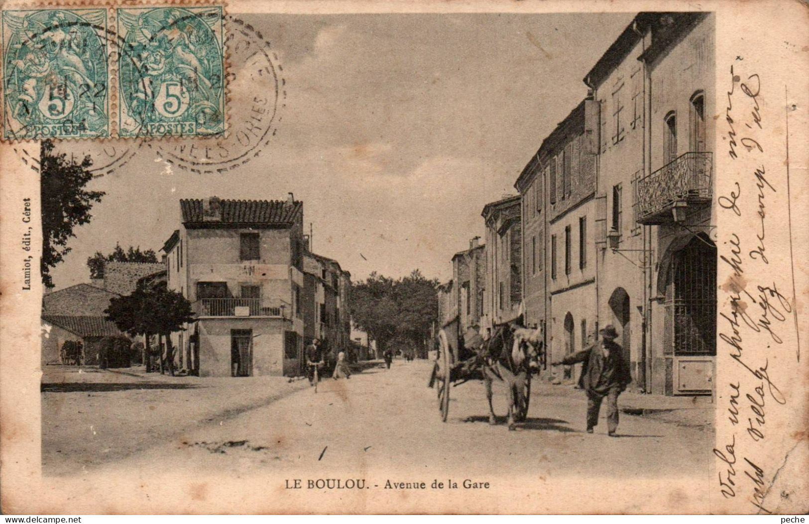 N°2596 W -cpa Le Boulou -avenue De La Gare- - Otros & Sin Clasificación