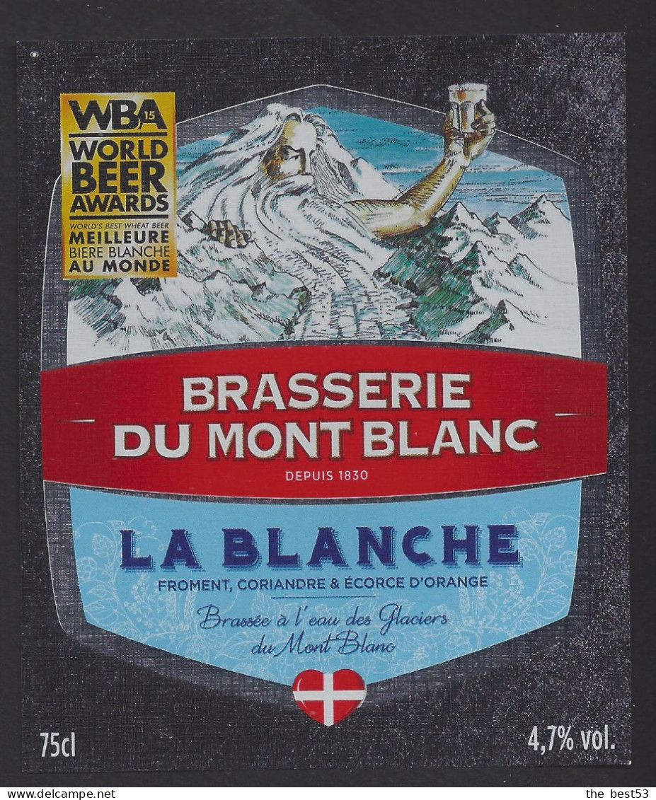 Etiquette De Bière Blanche  -  Brasserie Du Mont Blanc à La Motte Servolex   (73) - Cerveza