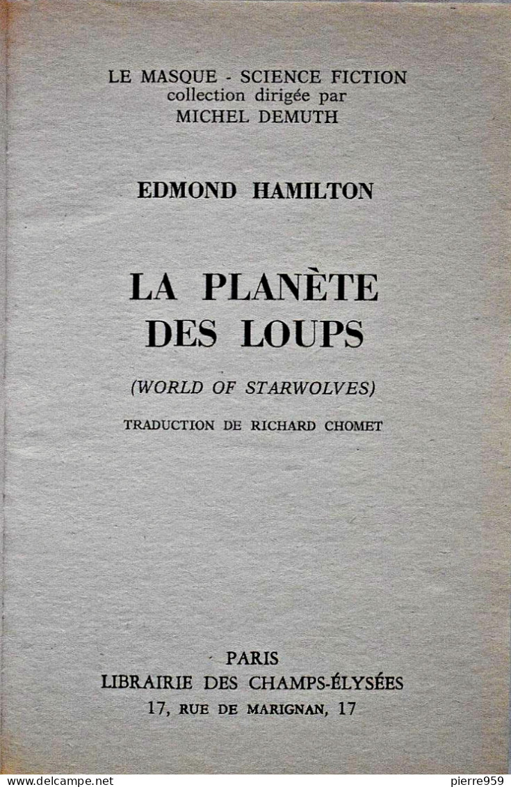 La Planète Des Loups - Edmond Hamilton - Le Masque SF