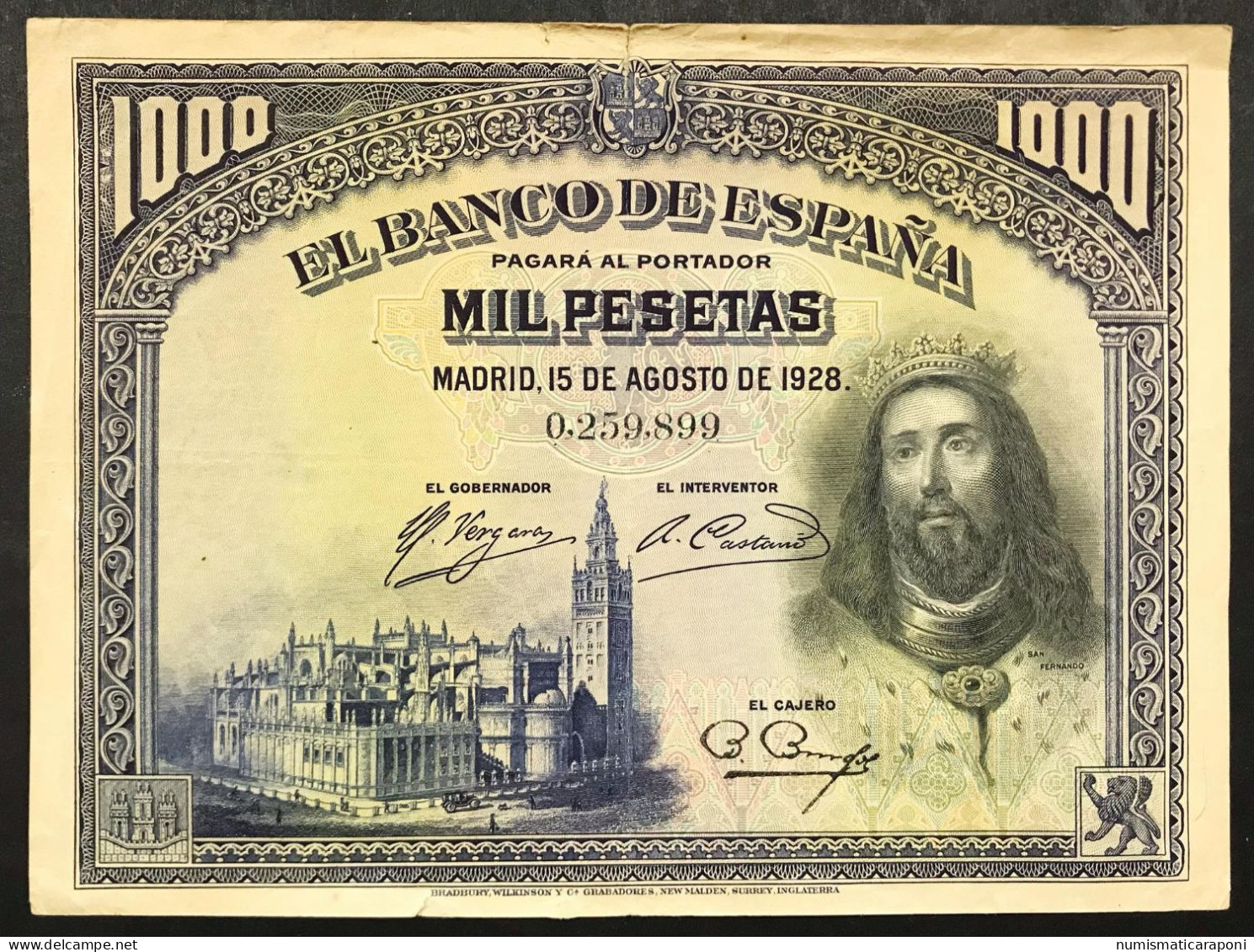 Spagna Espana Espagne 1000 Pesetas 1928 KM#78 LOTTO 690 - 500 Pesetas