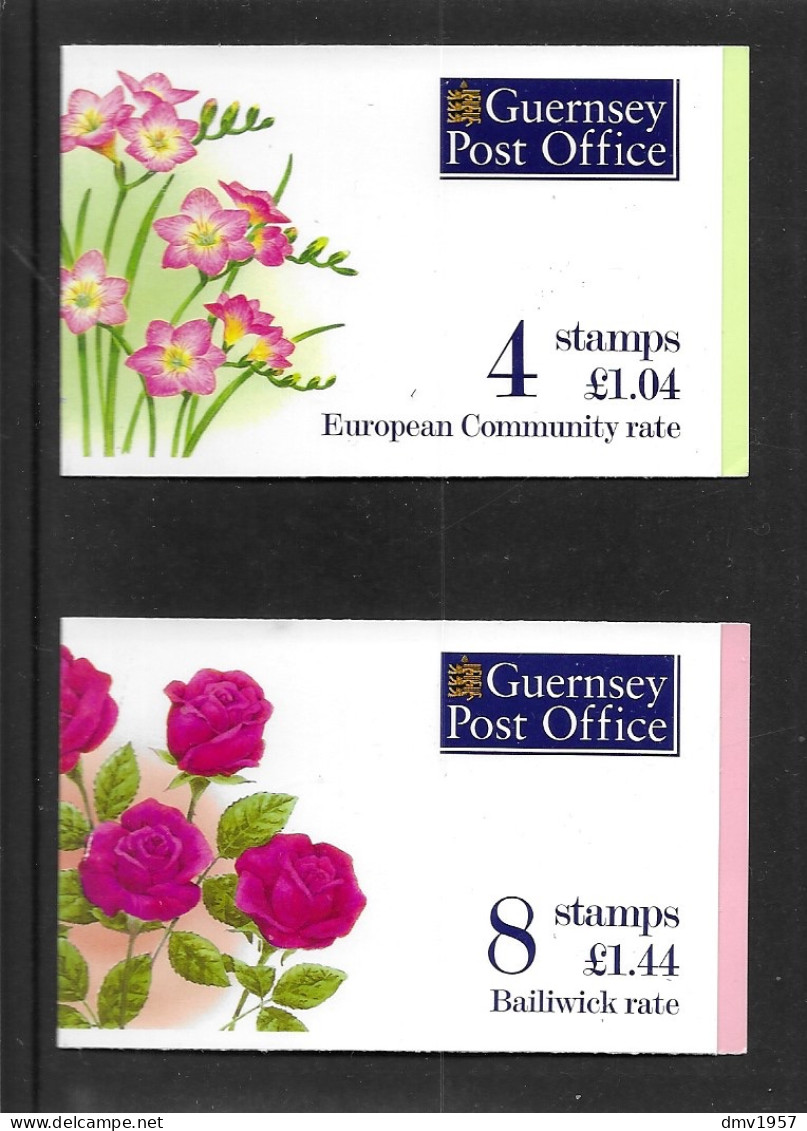 Guernsey 1997 MNH Flower Booklets SB56 Freesia & SB57 Rose - Guernesey