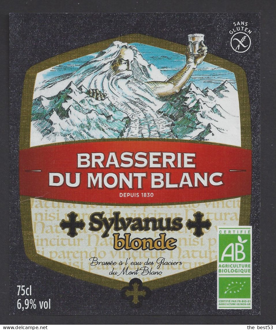 Etiquette De Bière Blonde  -  Sylvanus  -  Brasserie Du Mont Blanc à La Motte Servolex   (73) - Cerveza