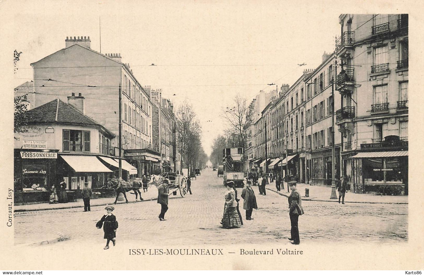 Issy Les Moulineaux * Le Boulevard Voltaire * Commerces Magasins Poissonnerie * Tram Tramway - Issy Les Moulineaux