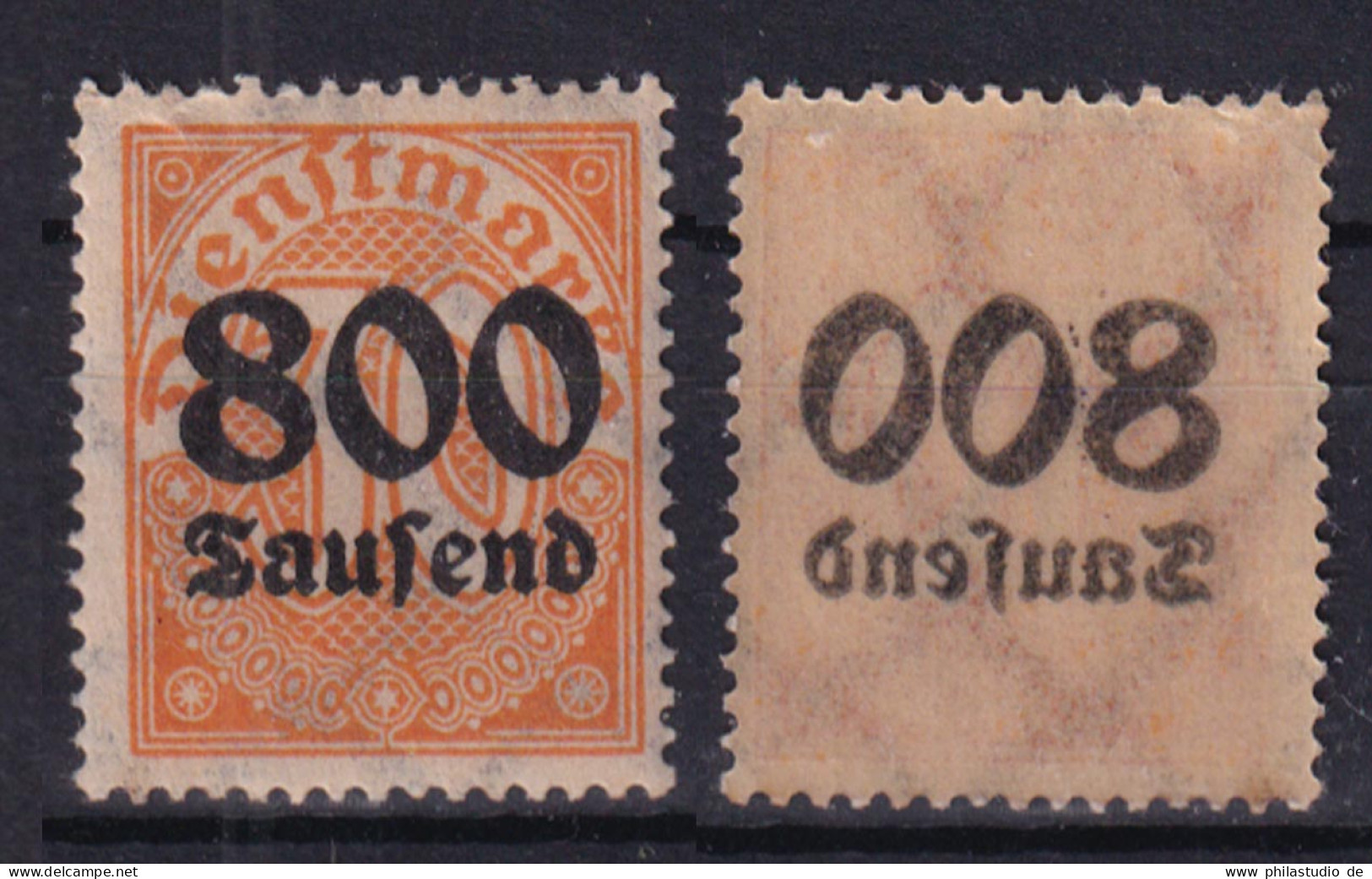 Dt. Reich Dienst D 95 Einzelmarke 800 Tsd (M) Postfrisch Mit Abklatsch - Service