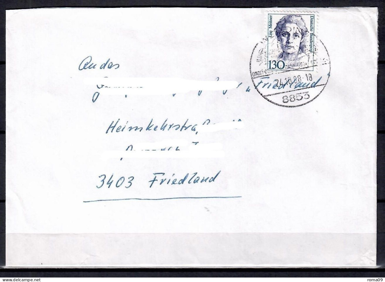 MiNr. 1366; Frauen: Lise Meitner, Auf Portoger. Brief Von Wemding Nach Friedland; B-1399 - Lettres & Documents