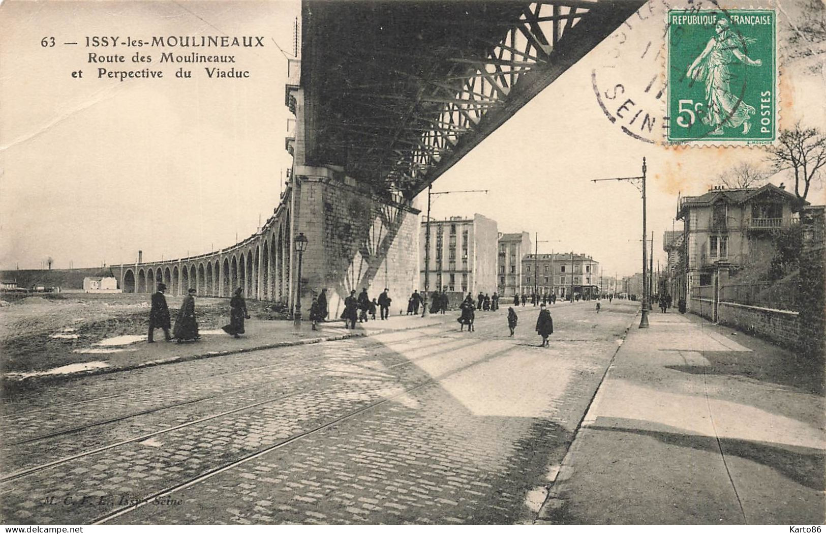 Issy Les Moulineaux * Route Des Moulineaux Et Perspective Du Viaduc * Pont - Issy Les Moulineaux