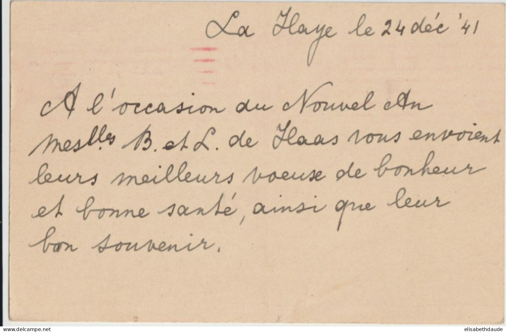 NEDERLAND - 1941 - CP ENTIER Avec CENSURE De LA HAYE => PARIS - Briefe U. Dokumente