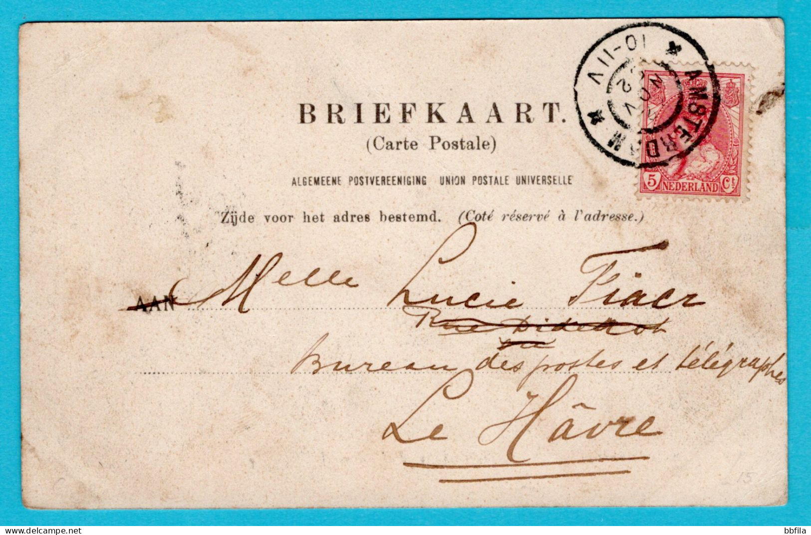 NEDERLAND Prentbriefkaart Brand Te Feijenoord Rotterdam 1902 Amsterdam Naar Le Havre, Frankrijk - Rotterdam
