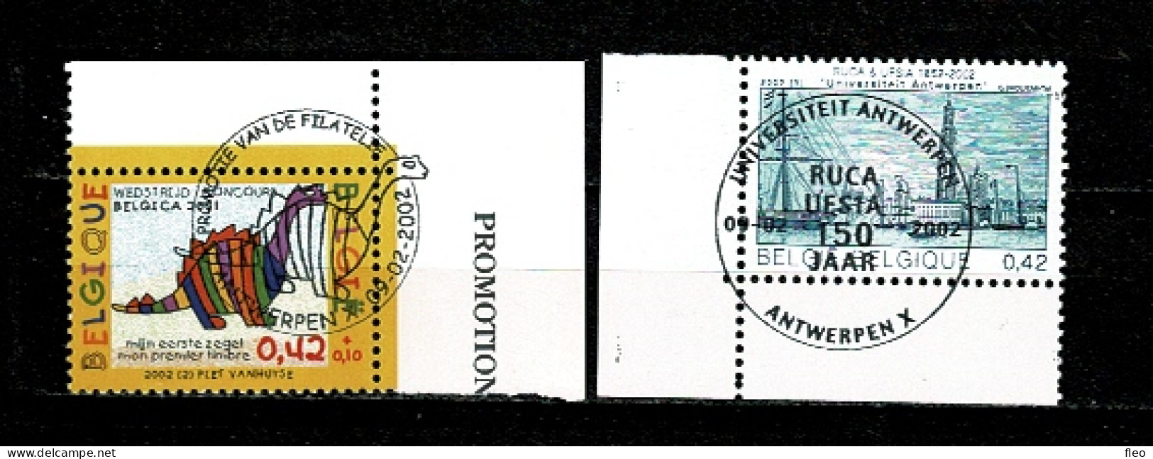 2002 3056 & 3057 Postfris Met 1édag Stempel : HEEL MOOI ! MNH Avec Cachet 1er Jour : " Promotie Van De Filatelie:Kindert - Unused Stamps