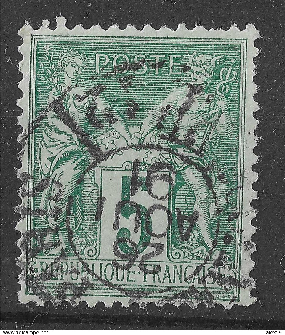 Lot N°43 N°75, Oblitéré Cachet à Date PARIS JOURNAUX PP 12 Bd DE BEAUMARCHE - 1876-1898 Sage (Tipo II)