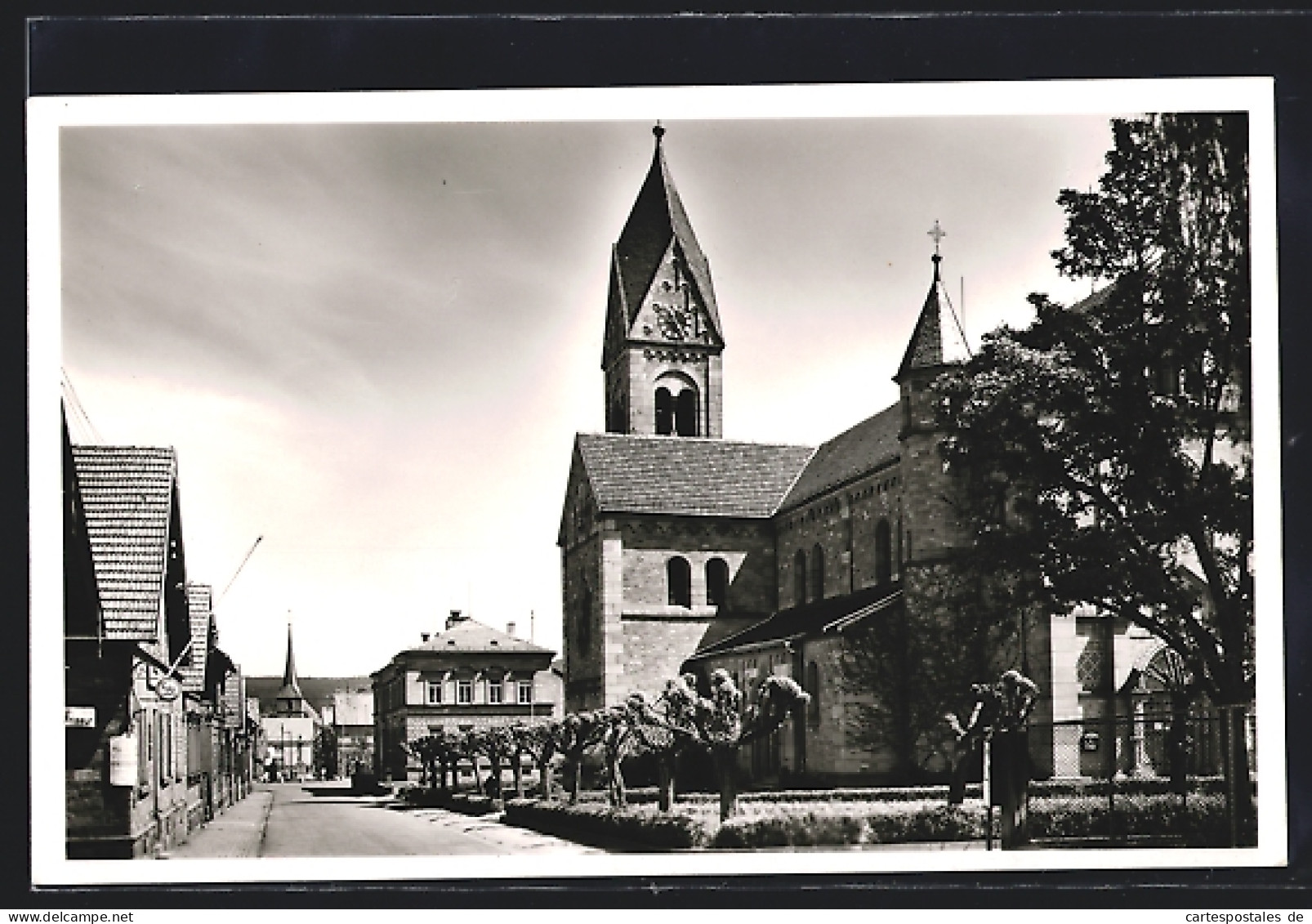 AK Wörth A. Main, Kirche Mit Schule  - Other & Unclassified