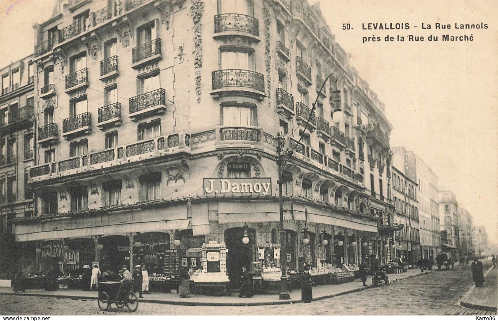 Levallois * La Rue Lannois Près De La Rue Du Marché * Commerce Magasin DAMOY - Levallois Perret