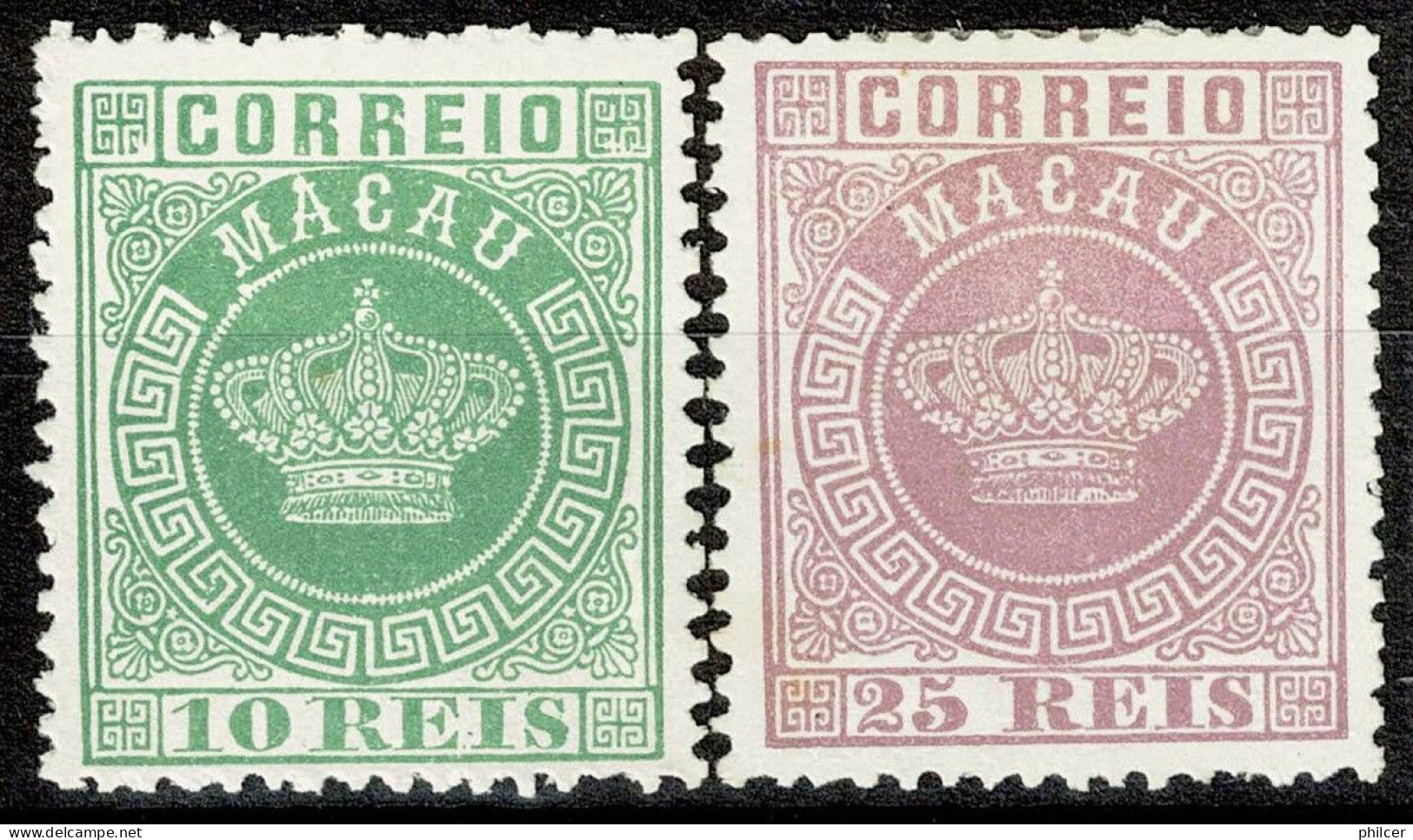 Macau, 1885, # 16, 18, Reprint, MNG - Unused Stamps