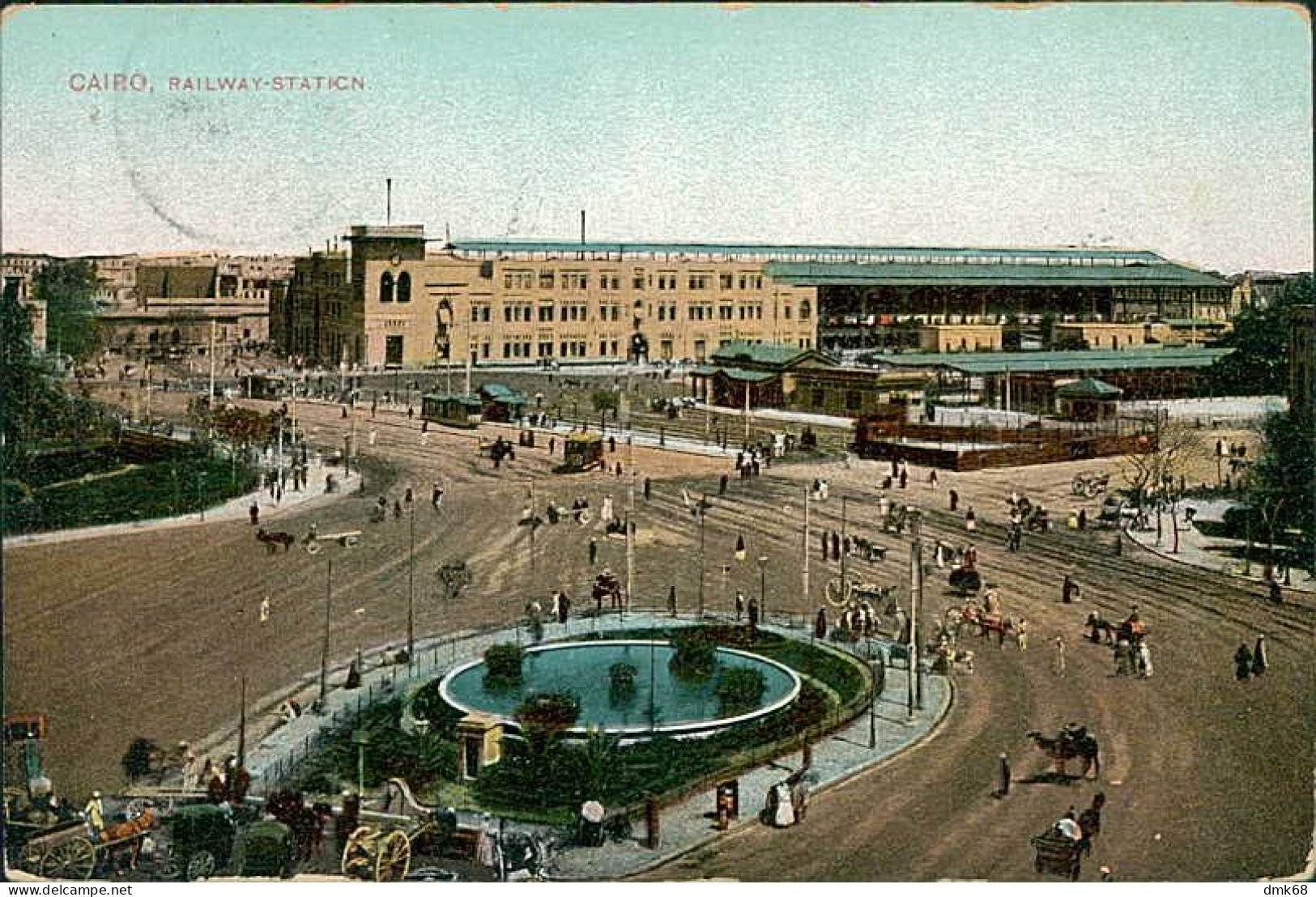 EGYPT - CAIRO - RAILWAY STATION -  EDIT LICHTENSTERN & HARARI - MAILED 1909 (12685) - Caïro