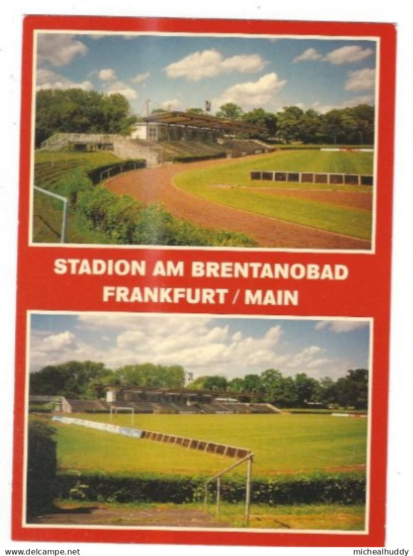 GERMANY  STADIUM  POSTCARD   FRANKFURT STADION BRENTANOBAD - Stadiums