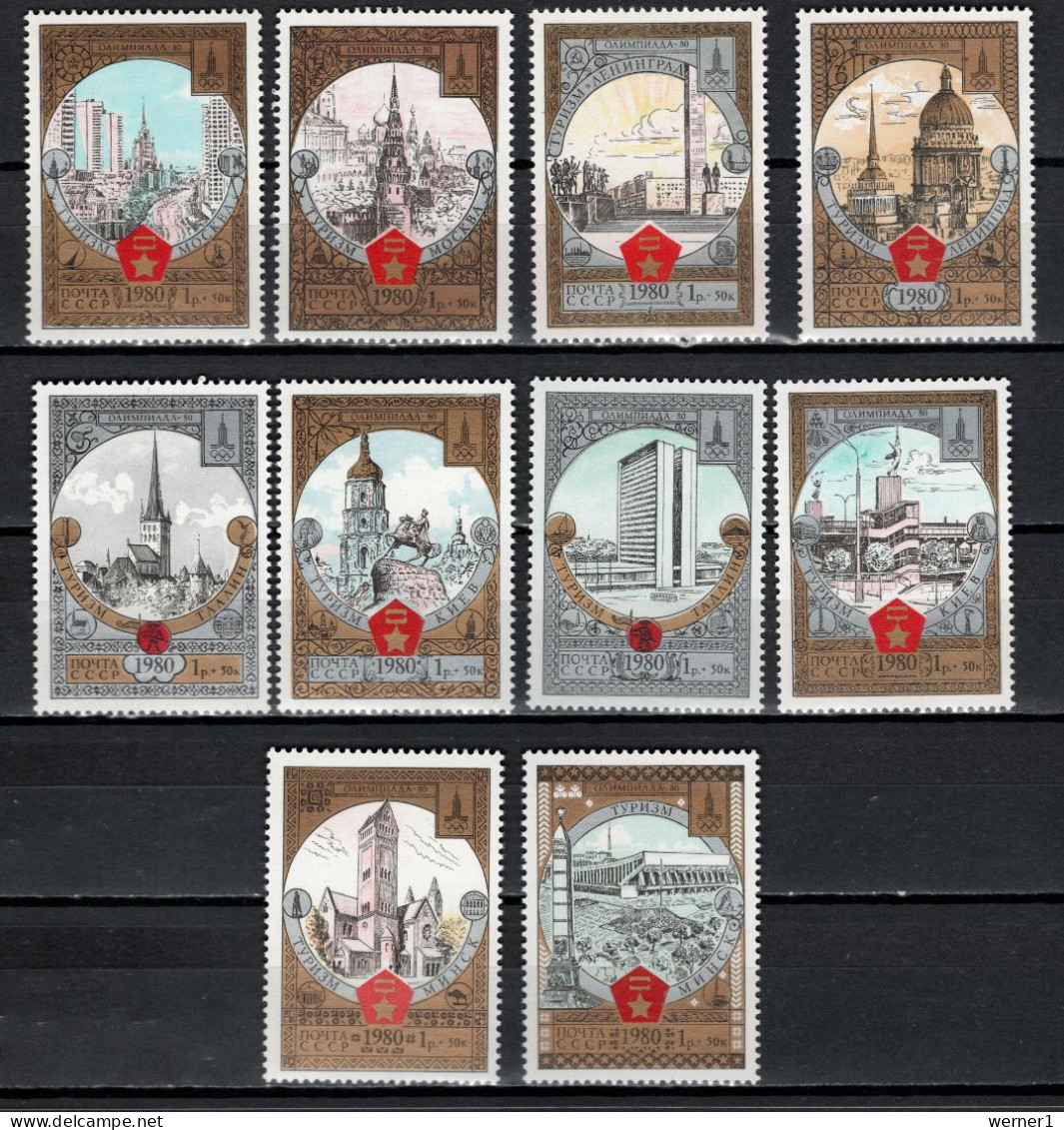 USSR Russia 1980 Olympic Games Moscow, Tourism Set Of 10 MNH - Ete 1980: Moscou