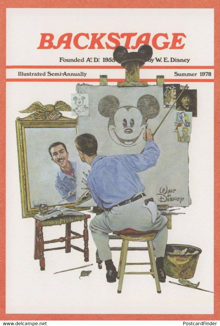 Walt Disney Self Portrait 1978 Backstage Magazine Cover Postcard - Autres & Non Classés