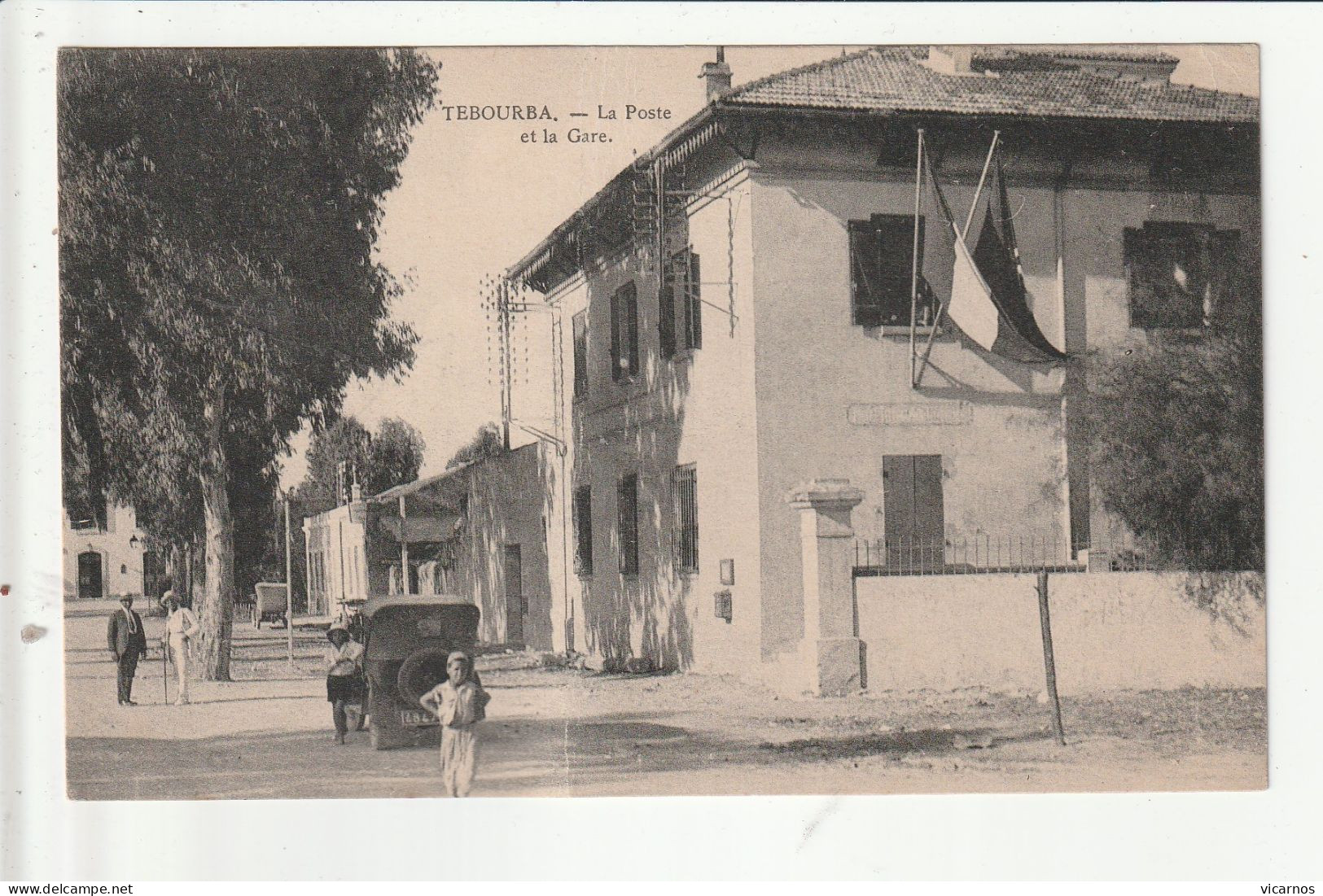 CP TUNISIE TEBOURBA La Poste Et La Gare - Tunesien