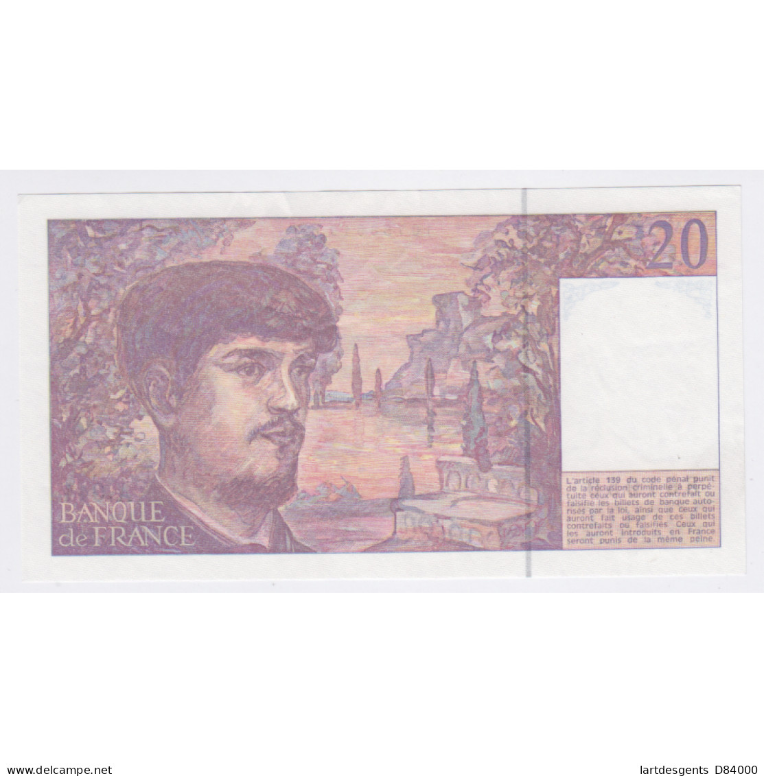 Billet France 20 Francs Debussy 1993, A.044 N°861950, Neuf, Lartdesgents - 20 F 1980-1997 ''Debussy''