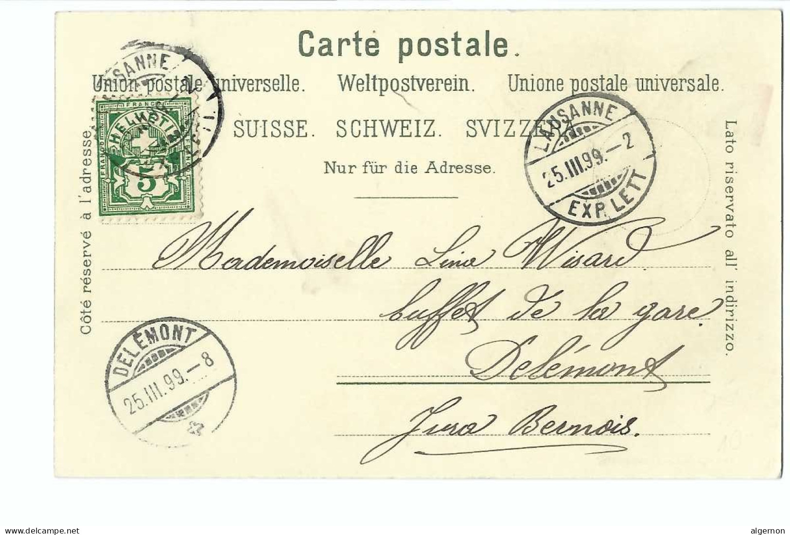 32567 -  Souvenir Du Lac Léman Château De CHILLON  Circulée 1899 Litho - Montreux