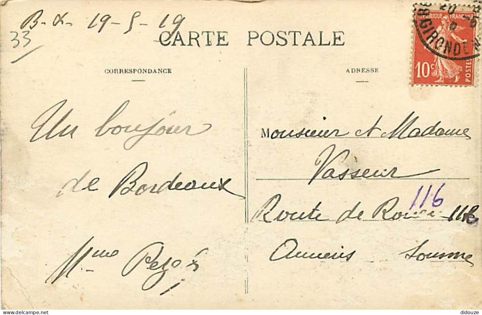 33 - Bordeaux - La Rade - Le Pont De Pierres Et La Passerelle - Animée - Colorisée - Oblitération Ronde De 1919 - Etat L - Bordeaux