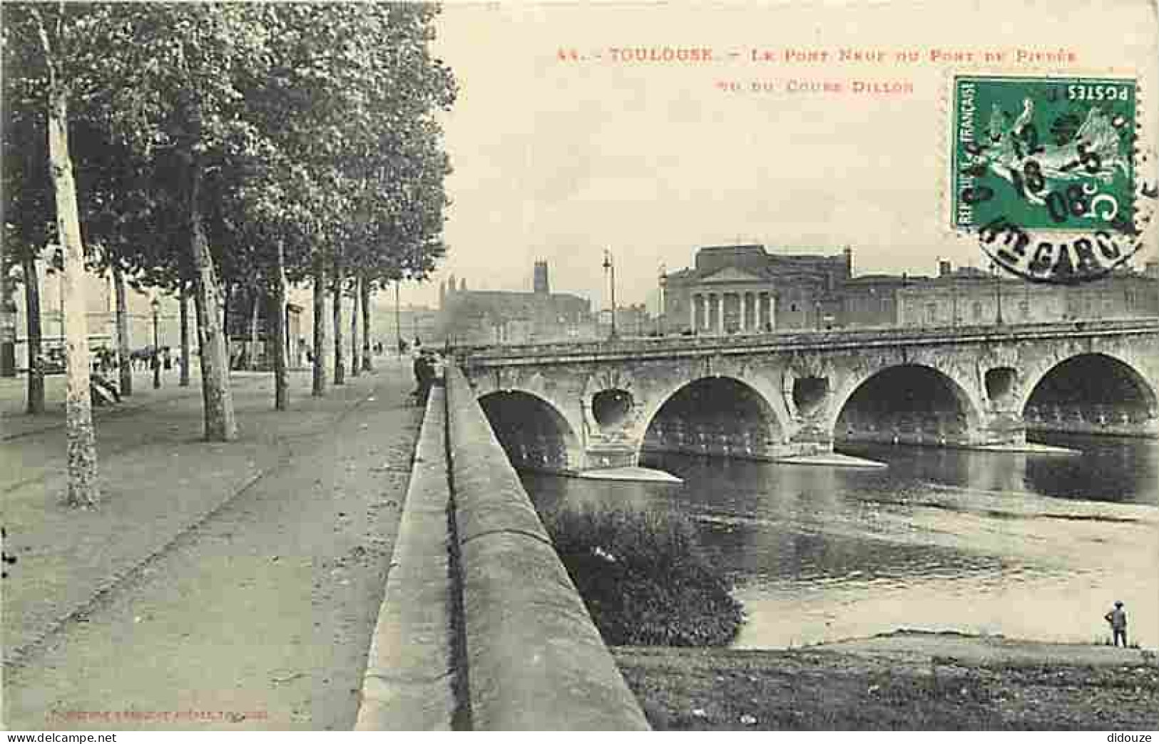 31 - Toulouse - Le Pont Neuf Ou Pont De Pierre Vu Du Cours Dillon - Animée - Oblitération Ronde De 1908 - CPA - Voir Sca - Toulouse