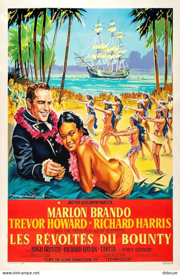 Cinema - Les Révoltés Du Bounty - Marlon Brando - Illustration Vintage - Affiche De Film - CPM - Carte Neuve - Voir Scan - Posters Op Kaarten