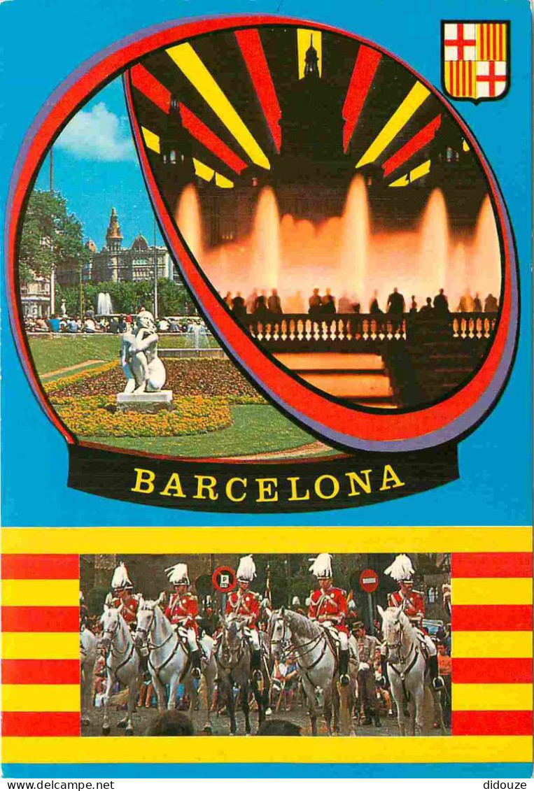 Espagne - Espana - Cataluna - Barcelona - Multivues - Chevaux - CPM - Voir Scans Recto-Verso - Barcelona