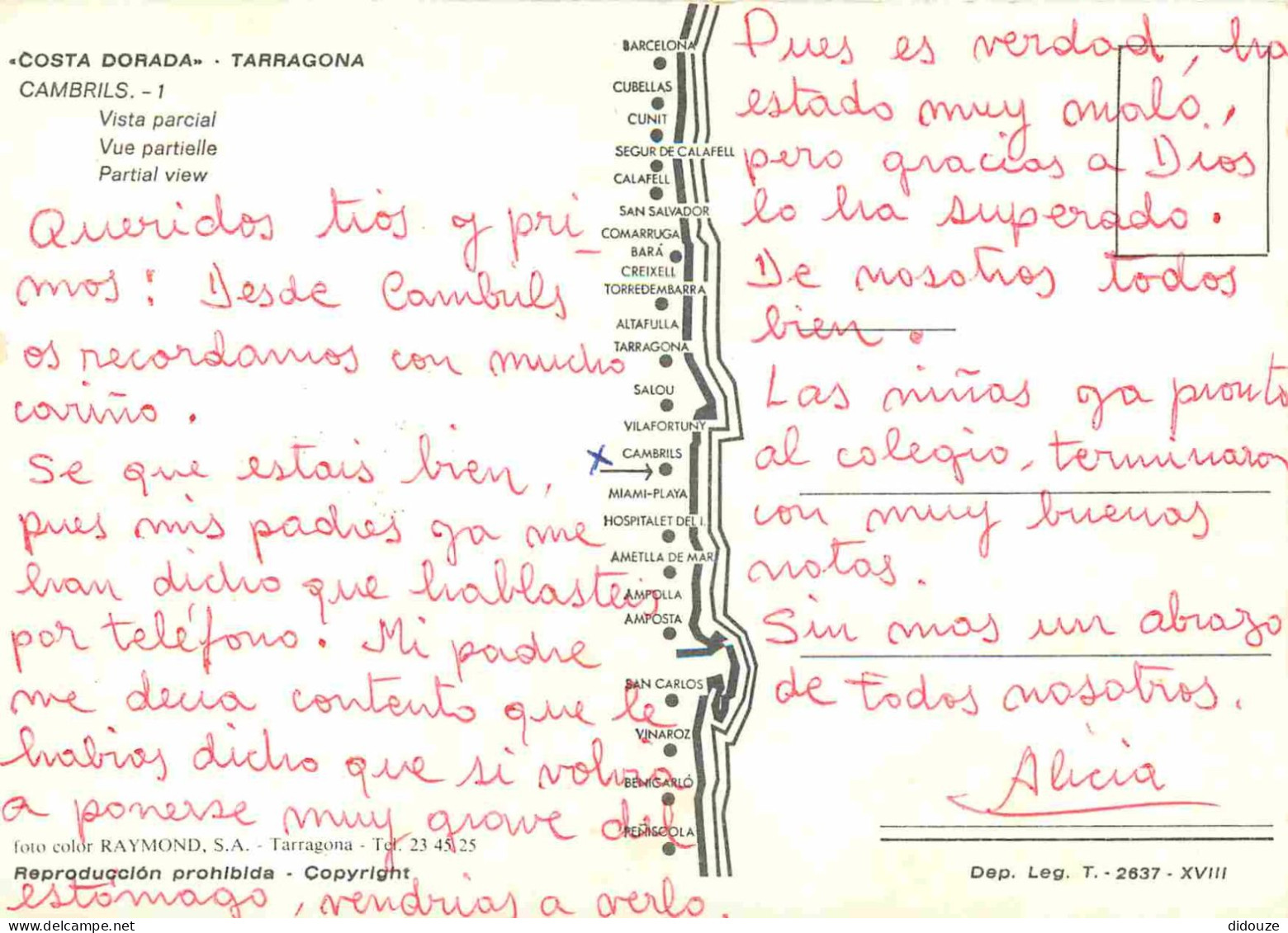 Espagne - Espana - Cataluna - Cambrils - Vista Aérea - Vue Aérienne - CPM - Voir Scans Recto-Verso - Tarragona