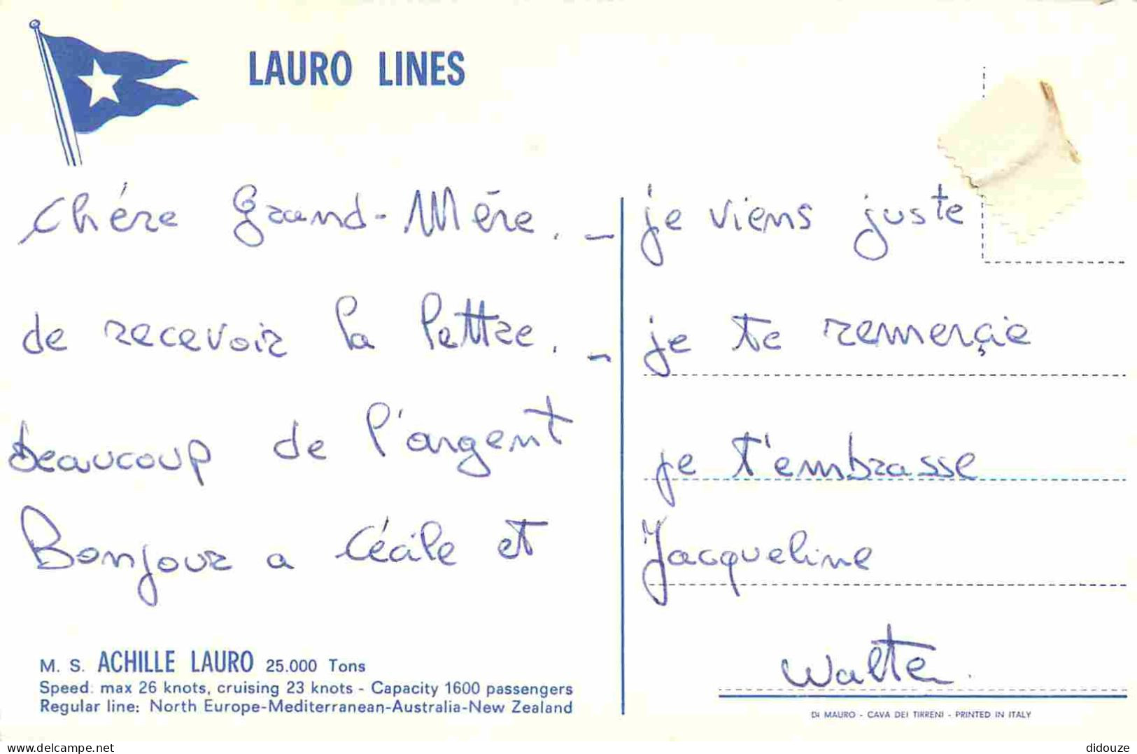 Bateaux - Paquebots - MS Achille Lauro - Lauro Lines - CPM Format CPA - Voir Scans Recto-Verso - Paquebots