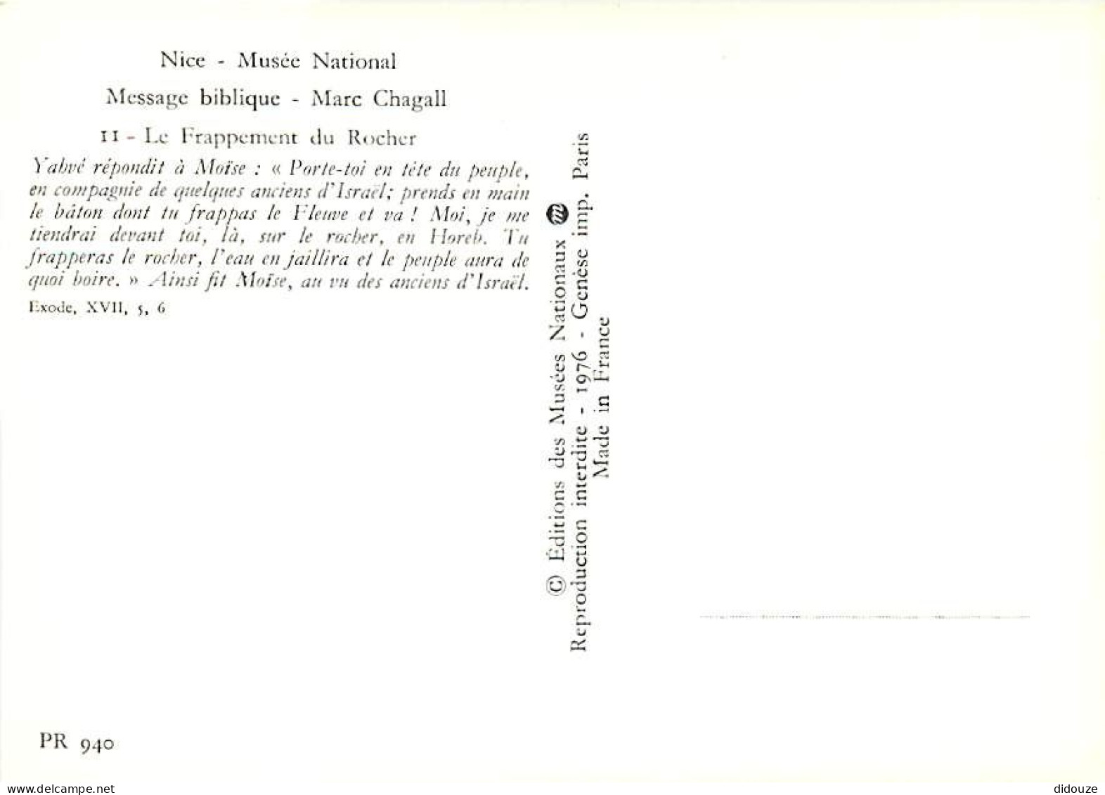 Art - Peinture Religieuse - Marc Chagall - Message Biblique - 11 - Le Frappement Du Rocher - Musée National De Nice - CP - Tableaux, Vitraux Et Statues