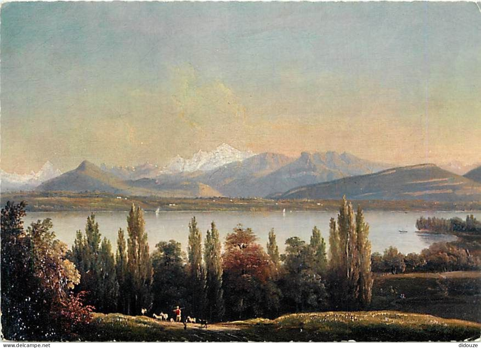 Art - Peinture - Ecole Genevoise - Le Lac Et Le Mont Blanc Depuis Pregny - CPM - Voir Scans Recto-Verso - Peintures & Tableaux