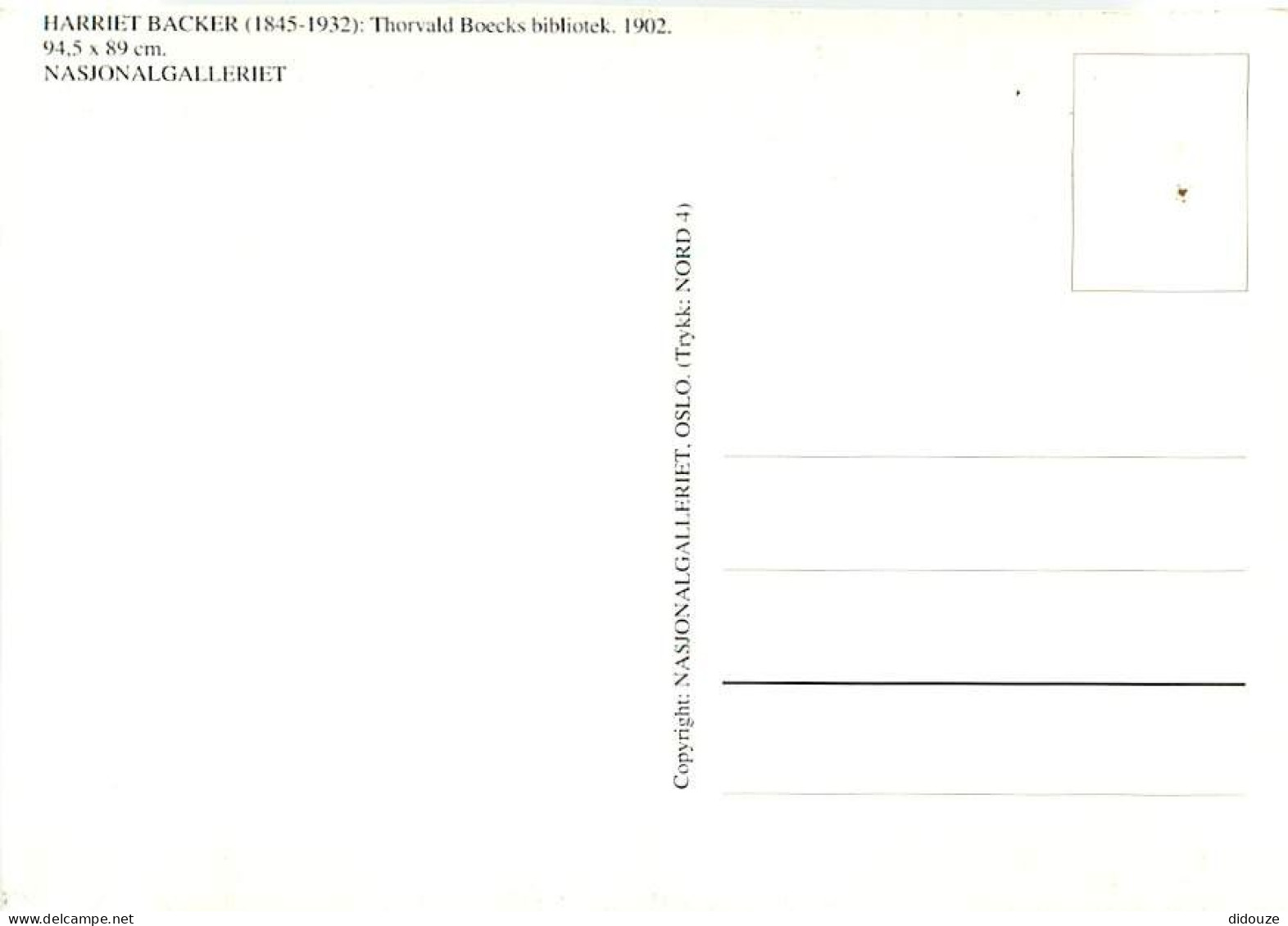 Art - Peinture - Harriet Backer - Thorvald Boeck.s Bibliotek. 1902 - CPM - Voir Scans Recto-Verso - Malerei & Gemälde